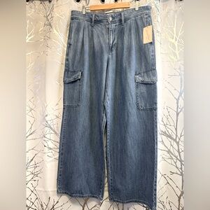 Women’s Blue Cargo Wide Leg Jeans by Universal Tread